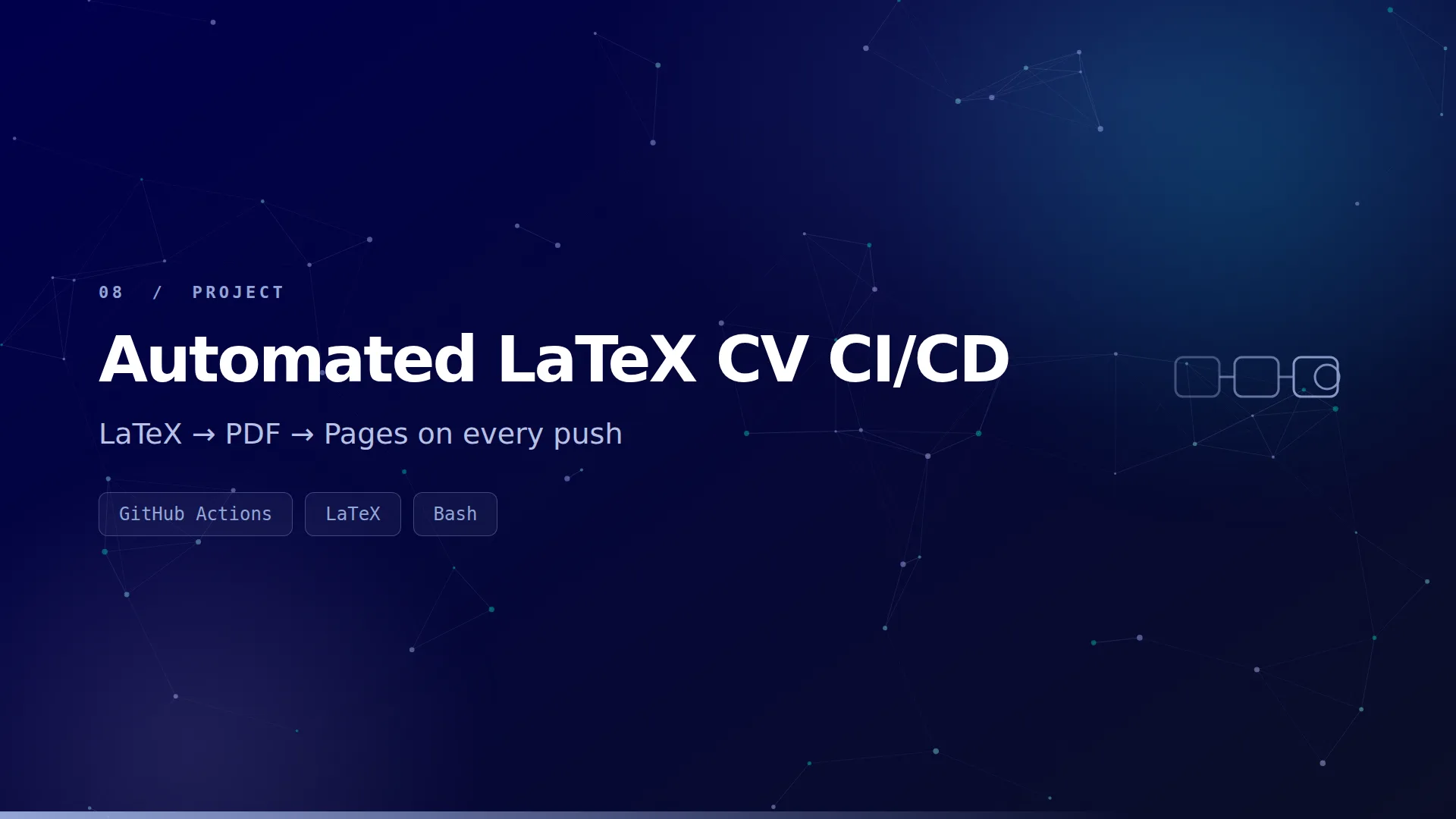 Automated LaTeX CV CI/CD pipeline cover graphic
