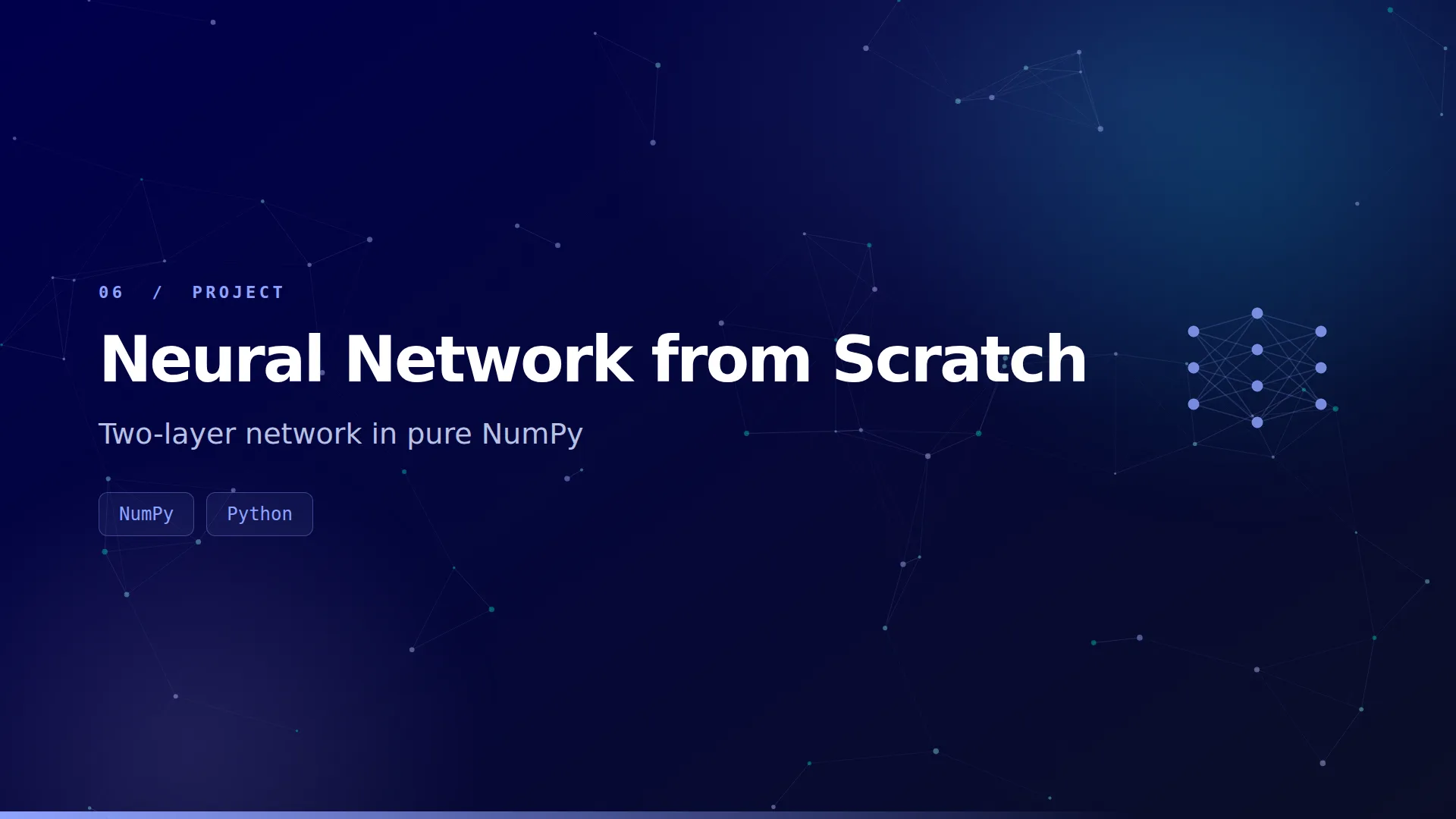 Neural network from scratch cover graphic